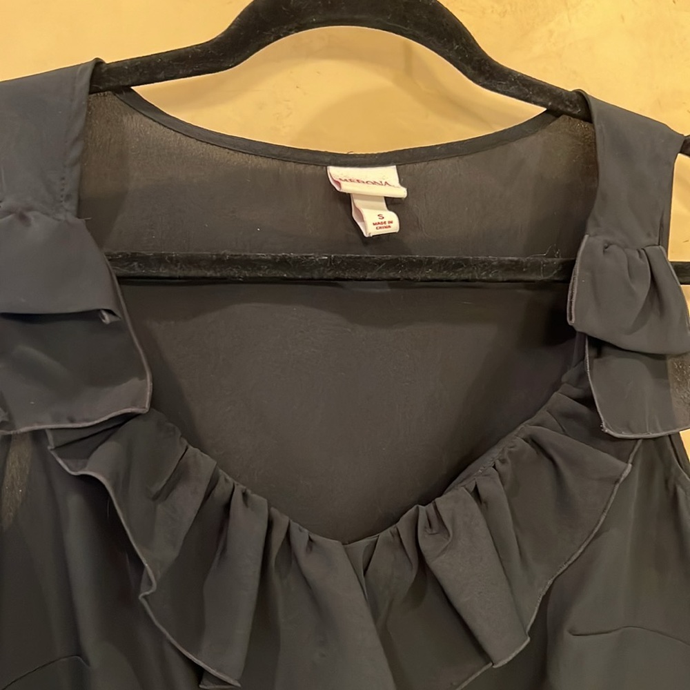 Black Ruffle Blouse - Picture 3 of 4